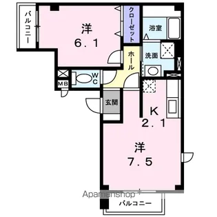 ボン ビサージュ【1階】の間取り